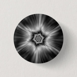Zwart-witte Star Burst Ronde Button 3,2 Cm