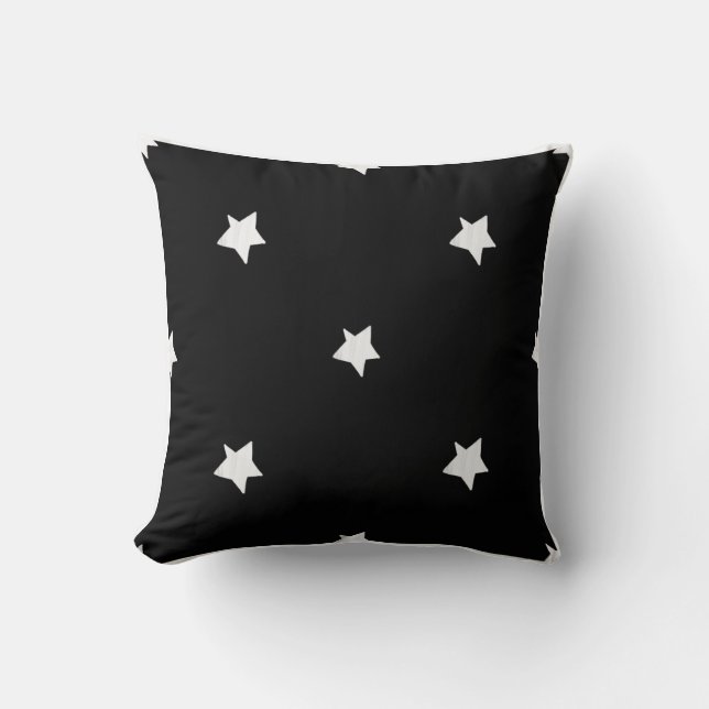Zwart-witte Star Pillow Kussen (Voorkant)
