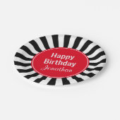 Zwart-witte Starburst Stripes Elke keer Papieren Bordje (Gekanteld)