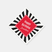 Zwart-witte Starburst Stripes Elke keer Servet (Hoek)