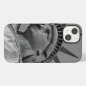 Zwart & Witte Statue of Liberty New York iPhone Hoesje (Achterkant horizontaal)