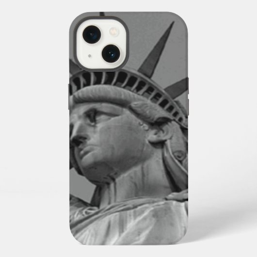 Zwart & Witte Statue of Liberty New York iPhone Hoesje (Achterkant)