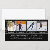 Zwart-witte sterren 4 Foto's - kerstfotokaart Feestdagenkaart (Voorkant / Achterkant)