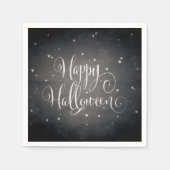  zwart + witte sterren Gothic Happy Halloween Servetten (Voorkant)