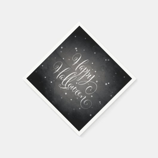  zwart + witte sterren Gothic Happy Halloween Servetten (Hoek)