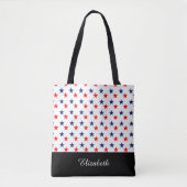 Zwart-witte sterren met Monogram Tote Bag (Voorkant)