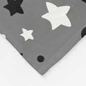 Zwart-witte sterren op grijs fleece deken (Hoek)