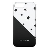 Zwart-witte sterren Patten Abtract gepersonaliseer Case-Mate iPhone Case (Achterkant)
