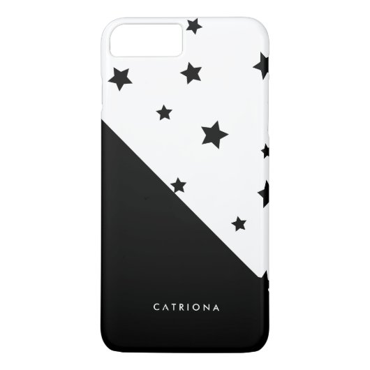 Zwart-witte sterren Patten Abtract gepersonaliseer Case-Mate iPhone Case (Achterkant)