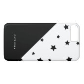 Zwart-witte sterren Patten Abtract gepersonaliseer Case-Mate iPhone Case (Achterkant (Horizontaal))