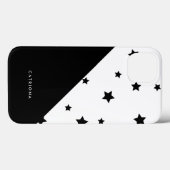 Zwart-witte sterren Patten Abtract gepersonaliseer Case-Mate iPhone Case (Achterkant (horizontaal))