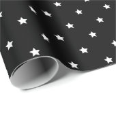 Zwart-witte sterren poolvlek cadeaupapier (Rol Hoek)