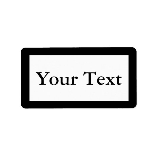 Zwart-witte Stickers of labels met aangepaste teks (Voorkant)