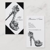 Zwart-witte Stilettos toont pompen op hoog niveau Visitekaartje (Voorkant / Achterkant)