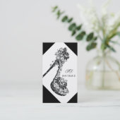Zwart-witte Stilettos toont pompen op hoog niveau Visitekaartje (Staand voorkant)
