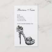 Zwart-witte Stilettos toont pompen op hoog niveau Visitekaartje (Achterkant)