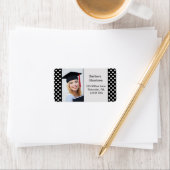 Zwart-witte stip Afstuderen foto Etiket (Insitu)