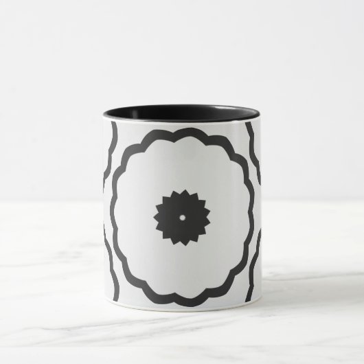Zwart-witte stipbloem gepersonaliseerd Abstract Mok (Midden)