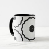 Zwart-witte stipbloem gepersonaliseerd Abstract Mok (Voorkant links)