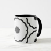 Zwart-witte stipbloem gepersonaliseerd Abstract Mok (Voorkant rechts)
