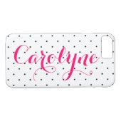 Zwart-witte stippen | Aangepaste iPhone 7 Hoesje (Achterkant (Horizontaal))