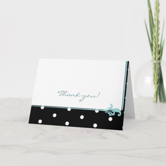 Zwart-witte Stippen Bedankkaart (Voorkant)