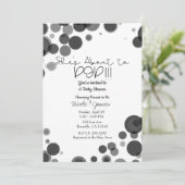 Zwart Witte Stippen Bubbles Ze Staan Op Springen Kaart (Staand voorkant)