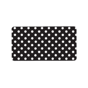 Zwart Witte Stippen Eenvoudige Monochrome Cirkels Etiket