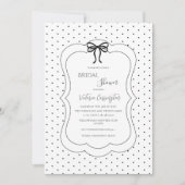 Zwart Witte Stippen Elegante Bruidsdouche Kaart (Voorkant)