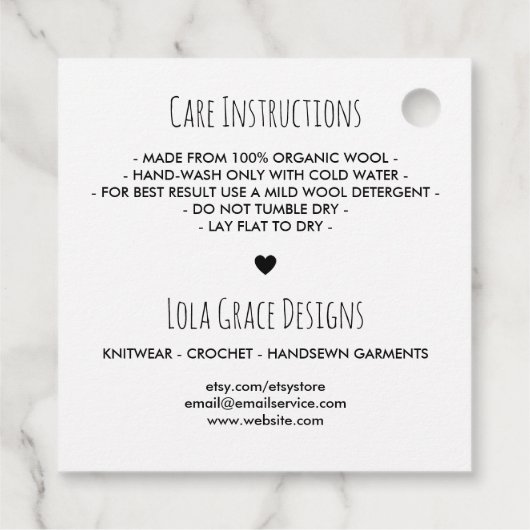 Zwart witte Stippen gemaakt met liefde Bedankjes Labels (Achterkant)