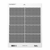 Zwart Witte Stippen Groot en Klein Etiket (Full Sheet)