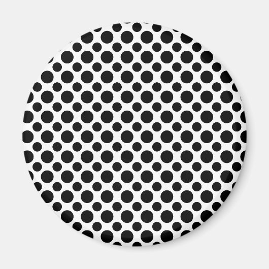 Zwart Witte Stippen Groot en Klein Magneet (Voorkant)