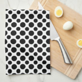 Zwart Witte Stippen Groot en Klein Theedoek (Quarter Fold)