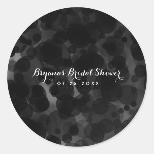 Zwart & Witte Stippen Modern Chique Feest Favor Ronde Sticker