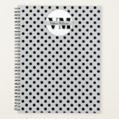 Zwart Witte Stippen Monogram 2027 Aangepaste Plann Planner (Voorkant)