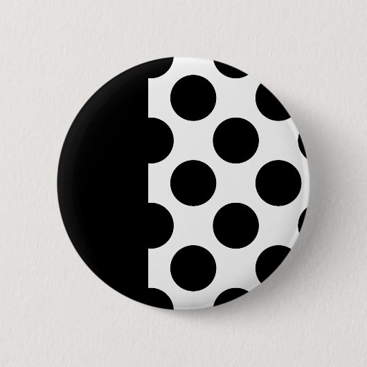 Zwart & Witte Stippen Ronde Button 5,7 Cm (Voorkant)