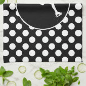 Zwart-witte stippen; Schaatsen op het ijs Theedoek (Gevouwen)