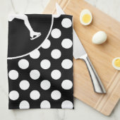 Zwart-witte stippen; Schaatsen op het ijs Theedoek (Quarter Fold)