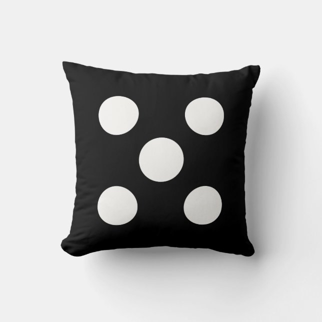Zwart-witte Stippen Square Pillow Kussen (Voorkant)