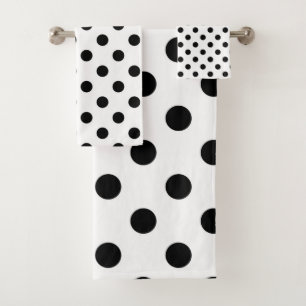Zwart & Witte Stippen Stip Bad Handdoek