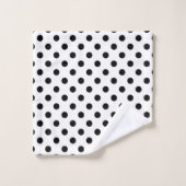Zwart & Witte Stippen Stip Bad Handdoek (Wasdoekje)