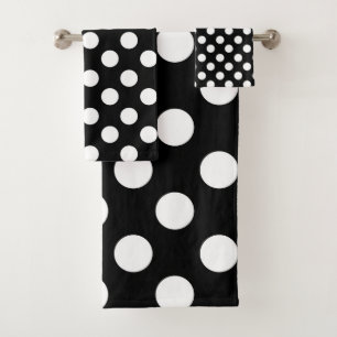 Zwart & Witte Stippen Stip Bad Handdoek