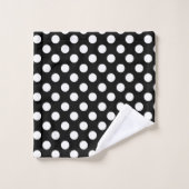 Zwart & Witte Stippen Stip Bad Handdoek (Wasdoekje)