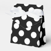Zwart & Witte Stippen Verjaardagsfeestje Bedankdoosjes (Voorkant Zijde)