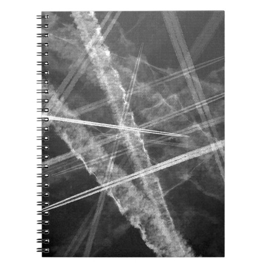 Zwart-witte straalsporen notitieboek (Voorkant)