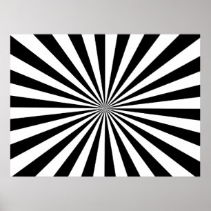 Zwart-witte stralen poster