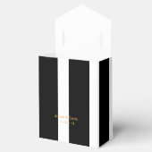 Zwart-witte streep bewerkbare bruiloft gunst doos bedankdoosjes (Geopend)