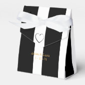 Zwart-witte streep bewerkbare bruiloft gunst doos bedankdoosjes (Voorkant Zijde)