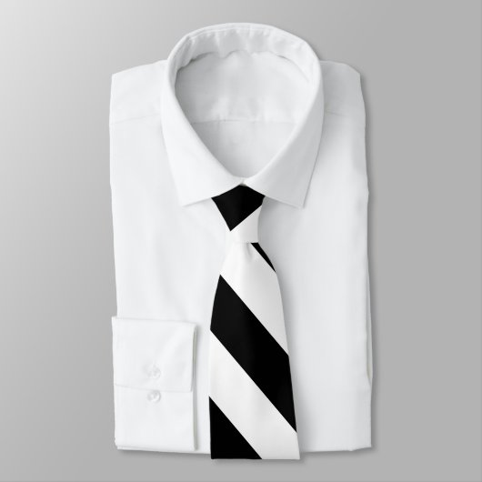 Zwart-witte streep, diagonaal stropdas (Gebonden)