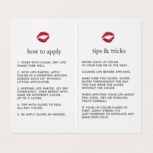 Zwart-witte streep | distributeur van lipproducten visitekaartje (Binnenkant ongevouwen)